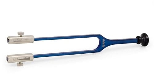 Stimmgabel nach Rydel Seiffer mit Fuss c128/C64 | Color Deluxe | aus Edelstahl titaniumbeschichtet | Farbe: blau