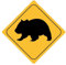 FahnenMax Autoaufkleber Sticker Achtung Wombat Aufkleber