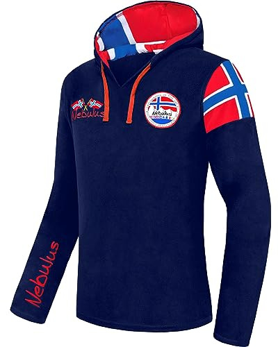 Nebulus Herren Pullover Cosy Blau Langarm Mit Kapuze Cartoon M