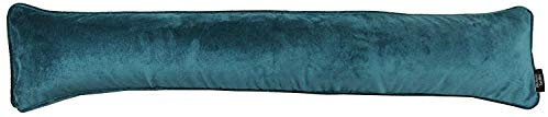 McAlister Textiles Matter Samt | Zugluftstopper mit Füllung | 18cm x 90cm in Blaugrün | wachbarer Deko Windstopper Kissen für Fenster, Türen im Designer Plüsch
