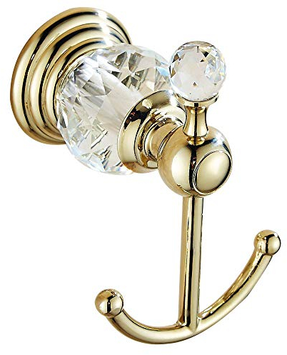 WOMAO Europeo Asciugamano Gancio, Vestiti Accappatoio Gancio, Solido in Lega di Zinco Costruzione a Parete Cucina Bagno Lucido in Oro Rifinito in Stile Lusso