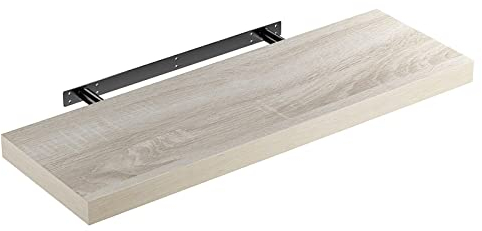 Casaria® Wandregal Holz Eiche Hängeregal mit Halterung 15kg Tragkraft Küche Wohnzimmer Flur Schweberegal Bücherregal Regalbrett Schwebend 70cm