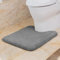 VANZAVANZU WC Vorleger mit Ausschnitt rutschfest WC Teppich Verdickt Klovorleger Weich Stand WC-Vorleger Flauschige Mikrofaser Toilette Badteppich - 50 x 60cm (Dunkelgrau)