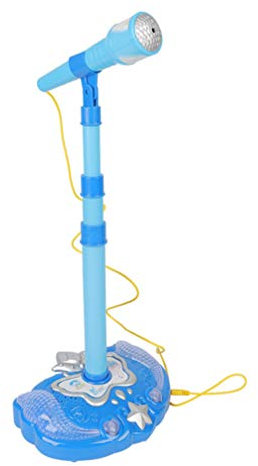 TOYANDONA Kids Karaoke Machine Microphones Adjustable Stand Music Sing Microphone Toy for Fun Musical Effects Blue