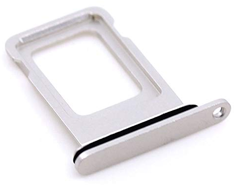 SIM-Kartenhalter passend für Apple iPhone 12 Weiß Halter Tray Schlitten mit mungoo Displayputztuch