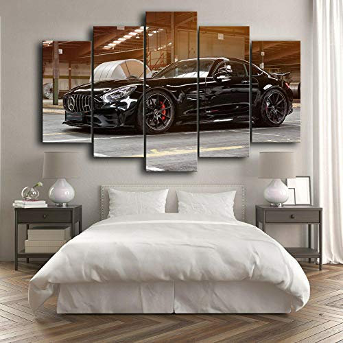 Bilder XXL 5 Teile wandbild leinwandbilder Kunstdrucke Merced Bencar AMG GT Sports Car XXL 5 Teiliges Wandbild Mit Rahmen Größe 100x55CM Leinwandbild Wandbilder Cadeau