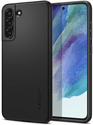Spigen Thin Fit Hülle Kompatibel mit Samsung Galaxy S21 FE 5G-Schwarz