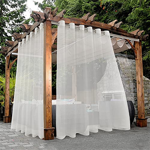 BONZER Waterproof Indoor/Outdoor Sheer Curtains for Patio 2 Panels