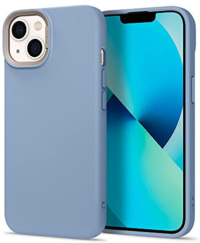 CYRILL Color Brick [PC Camera Ring] [Slim TPU] Case Compatible with iPhone 13 6.1inch, TPU Full-Body Hybrid Shockproof Protective Case Cover for iPhone 13 (2021)- Sky