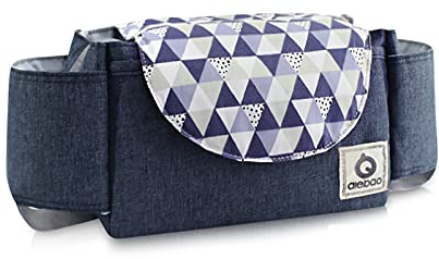 SONARIN Kinderwagen Organizer Buggy Organizer,Buggy Kinderwagentasche mit Getrankehalter,Klettverschluss,verdickter Gurt, der als Handtasche verwendet wird,Universal Fit Alle Buggy Modelle