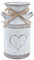 YARNOW Vaso in metallo shabby chic vintage rustico rustico brocca vaso vaso da fiori in metallo zincato grigio a forma di amore, progettato per matrimoni, casa, ufficio, decorazione 17.5 cm H