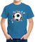 MoonWorks® Kinder T-Shirt Jungen Fussball-Motiv lustig Tor Ball-Sport Geschenk für Jungen Fussballfan Ozean-blau 129-140 (9-10 Jahre)