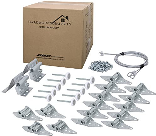 HardwareX supply Kit de quincaillerie pour charnière de porte de garage (2,1 m de hauteur (4,8 x 2,1 m ou 5,7 x 2,1 m)
