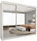 UK SLIDING WARDROBE Modern Full Size Double Mirrors 2&3 Sliding Doors Wardrobe With Adjustable Shelves, Hanging Rails,Bedroom Furniture (White, 250cm)