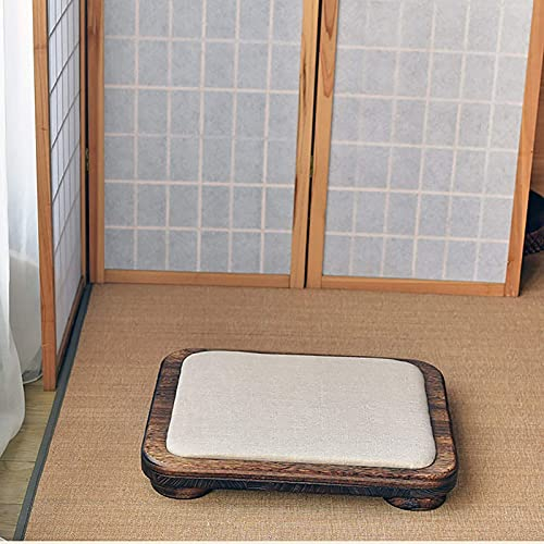Massivholz-Meditationsbank, japanischer Kniehocker , Dharma-Meditationsbank, weicher Massivholztaschen-Fußhocker,a,50 * 40 * 7Cm