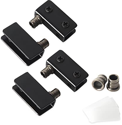 TamBee Lot de 4 charnières pivotantes pour porte de douche en acier inoxydable 304 de 5 à 8 mm Noir