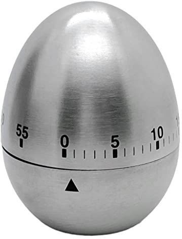 Kurzzeitmesser Küchentimer Eieruhr in Ei-Form, Countdown-Timer Kurzzeitwecker Zeitmesser für die Küche 60 Minuten, Edelstahl rostfrei
