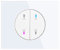 CNBINGO Interruptor doble empotrado con placa de cristal blanco, interruptor de luz redondo, interruptor de luz basculante, interruptor mecánico de luz de pared, sin neutro, 2 compartimentos, 240 V,