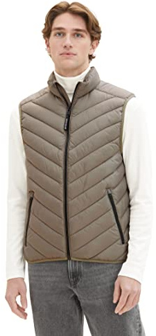 TOM TAILOR Herren Lightweight Steppweste mit Stehkragen