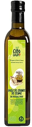 Sesamöl Bio Kaltgepresst und Ungeröstet - 500ml. Sesam öl zum Essen Massage oder Ayurveda. Speiseöl Natürlich und Rein.