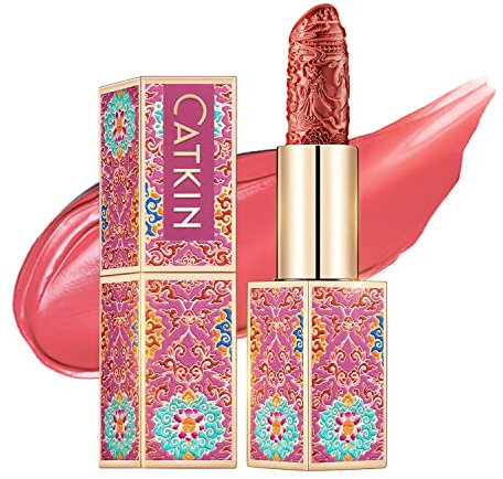 CATKIN Dark Red Lipstick, Long Lasting, High Impact, Moisturizing Formula, enriched with Avocado Oil and Vitamin E, 3.2g