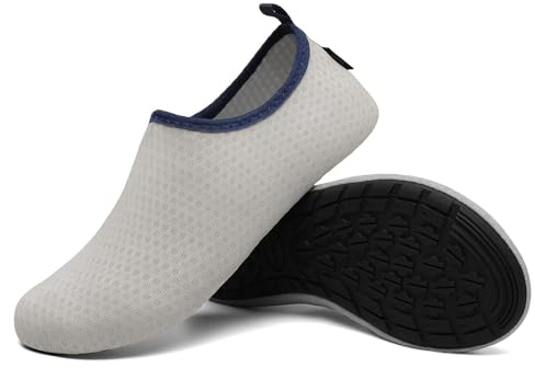 SAGUARO Badeschuhe Herren Wasserschuhe Damen Schwimmschuhe Aquaschuhe Schnell Trocknend Strandschuhe Surfschuhe Leicht Neoprenschuhe Wassersportschuhe Tauchschuhe Grau Gr. 42/43 EU