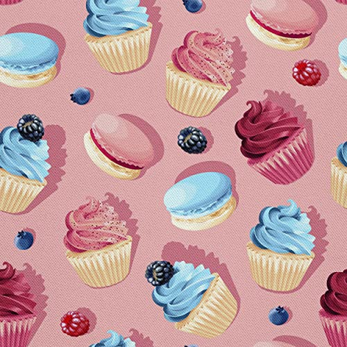 HEKO PANELS Stoff Oxford Wasserdichte Meterware Canvas-Stoff Polyester Stoff Zum Nähen Nähstoffe Möbelstoffe Dekostoffe Handwerken Wasserabweisend Blickdicht Makronen Muffins 1 Meter 155 x 100 cm