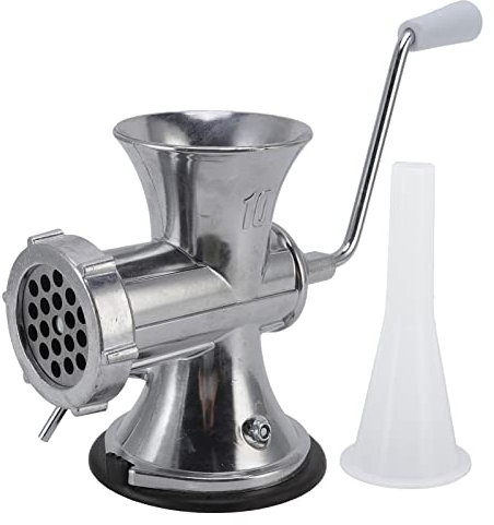 Tritacarne Manuale a Manovella, Insaccatrice Per Salsicce, Macina Carne, Verdure, Aglio, Frutta con Fondo