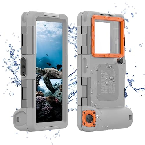FocRelaxer IPX8 Waterproof Phone Case for Swimming Universal Diving Cover Underwater Phone Pouch for iPhone 17 16 15 14 13 11 Pro Max Samsung S26 Ultra Huawei Google OnePlus Xiaomi LG(2nd Gen) Gray