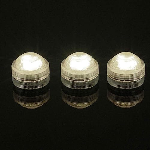 YXRRVING 12 mini bombillas LED RGB con botón de batería, luz redonda, lámpara de vela subacuática, lámparas sumergibles P3T2