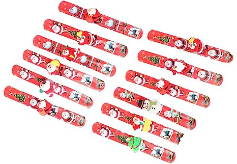 ABOOFAN 12st Blitzring Weihnachtstütenfüller Weihnachts-slap-bands Weihnachtsmann-armband Rentier-slap-bands Party-slap-armbänder Retro-slap-bands Pvc Kind Handgelenk Lipgloss