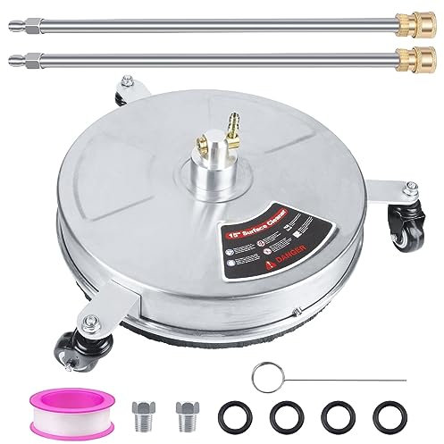 Pressure Washer Surface Cleaner with 4 Wheels (15 Inch)