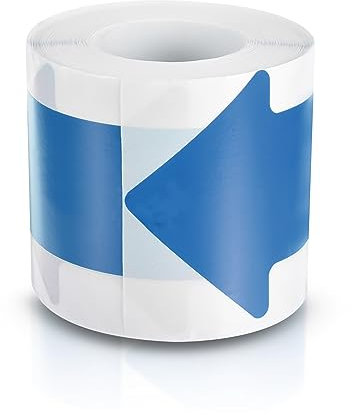 PATIKIL Flèche Flux Panneaux, 3x6 Flèche Sol Autocollant Ruban Adhésif, 200 pcs Flèche Adhésif Sol Marqueur Autocollant Directionnel Grand pour Noël Salle Classe Entrepôt, Bleu
