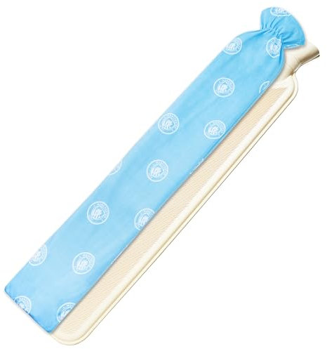 Manchester City F.C. Long Hot Water Bottle with Soft Cover 2L - Gifts for Him (Blue Long)