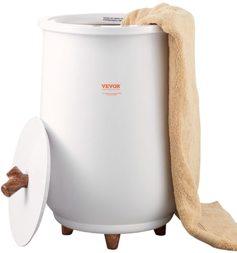 VEVOR Scaldasalviette Secchio Verticale 20 Litri per Bagno SPA Max. 2 Asciugamani Potenza Nominale 465 W Spegnimento Automatico Tempo di Riscaldamento Regolabile 4 Livelli, Riscaldatore Asciugamani