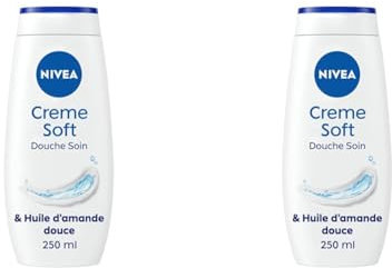 NIVEA Douche Soin Crème Soft (1 X 250 Ml), Crème Douche Enrichie En Huile D'amande Douce Au Parfum Léger, Soin Hydratant Et Nourrissant Pour Peaux Très Sèches (Lot de 2)