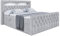ALTDECOR Boxspringbett mit Matratze und Lattenrost, LED Boxbett, Topper, Fußteil, Polsterbett mit Bettkasten, Bett mit Stauraum H3-Matratze, Doppelbett - Aurora - 180x200 - Grau Monolith 84