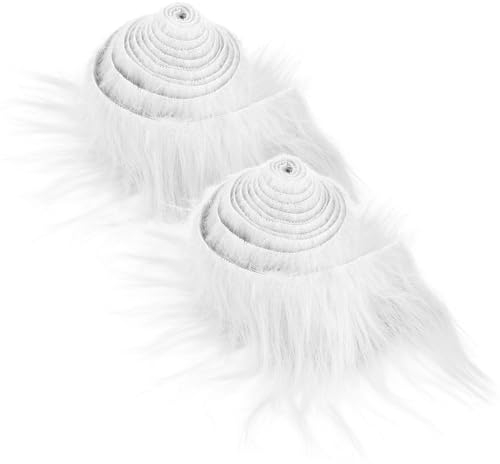2 Stück Plüsch Kunstfellstoff Vorgeschnittene Streifen 5 x 150 cm Fellimitat Kunstfell Meterware Basteln Fell Stoff Flauschiges für Zwergenbart Weihnachtsmannhaar Wichtel DIY Basteldekoration