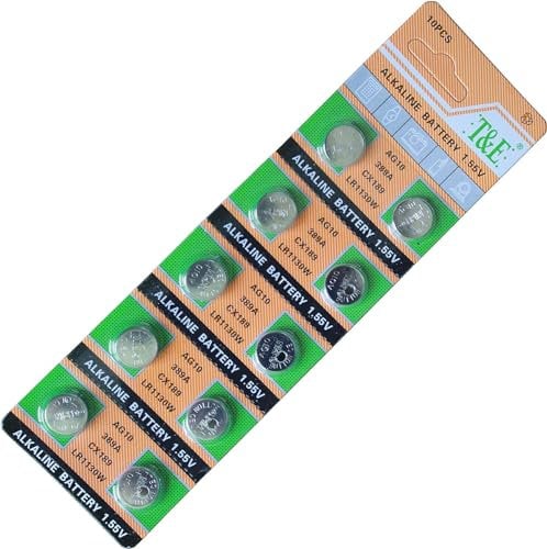 AG10 aka G10, LR54, LR1130, LR1131, L1131, SR1130, SR1131 BUTTON BATTERIES