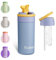 Exllena Insulated Water Bottles with Straw and Handle - 500ml - Leakproof - Creative and Practical Design, Stainless Steel Water Bottle for Hydration On-the-Go, Travel, School, Work, Sport...(Blue)