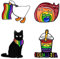 Mezrkuwr 4 Stück Pride Pin, LGBTQ Accessoires Regenbogen Pride Pin LGBTQ Regenbogenflagge, Kleidungszubehör für Rucksäcke, Schmuck, Hüte, Jackendekoration Funny Anstecknadel