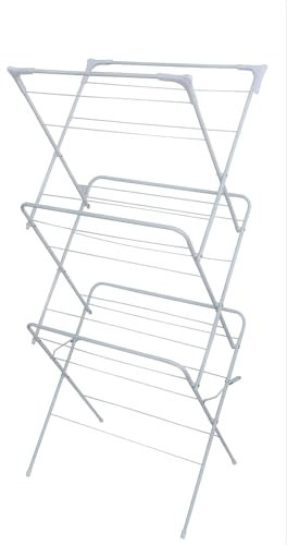 HH Home Hut Indoor Clothes Airer Drying Rack - 3 Tier Folding Laundry Maiden Rack, Dryer Rack, Clothes Horse, Airing Clothes, Foldable, Compact and Sutiable For Outdoor