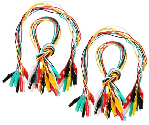 NIYANGLE 40pcs Test Leads with Alligator Clips Crocodile Alligator Clip Jumper Wires for Circuit Connection Insulated Test Leads Alligator Clip Test Leads Casing Material: Pvc
