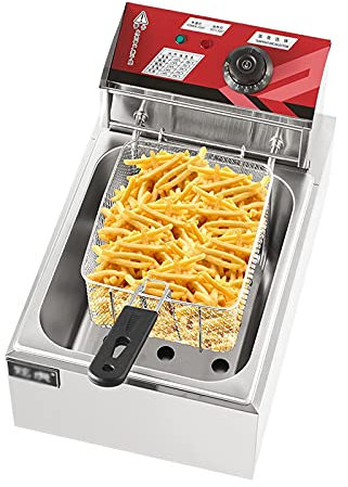 Freidora eléctrica Profesional, freidora Comercial de Acero Inoxidable, para restaurantes de Patatas Fritas, Puestos de Comida rápida, Bares, Fiestas