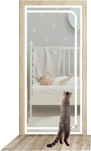 Zanzariera For Gatti For Porta Da Balcone 90 X 200 Cm, Zanzariera For Gatti Addensata Zanzariera For Soggiorno, Camera Da Letto, Cucina, Patio, Porta Antigraffio For Cani E Gatti Con Cerniera(90x210cm