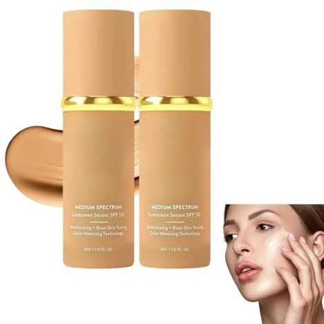 4 in 1 Liquid Foundation,Foundation 4 in 1 - Medium Spectrum Hydrating, Longwearing & Waterproof Cosmetics Foundation for Active Lifestyles and All Skin (2PCS)