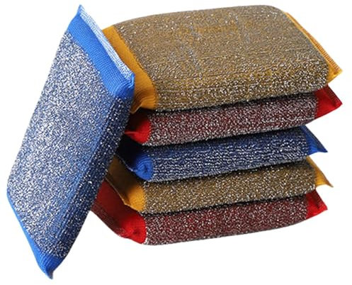 Estropajos de cocina, fregador de alambre para lavavajillas, paquete de 6 estropajos de lavado que no rayan, esponjas de cocina reutilizables y herramientas de limpieza del hogar para ollas, sartenes,