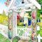 Ostern Türbanner Set, 2 Stück, 30 x 180 cm, Hase und Ostereier Motiv, Mint-Grün, Polyester Wanddekoration