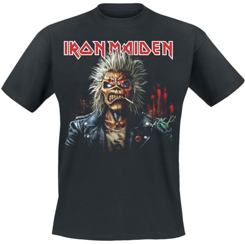 Iron Maiden Portrait Eddie Smoke Männer T-Shirt schwarz