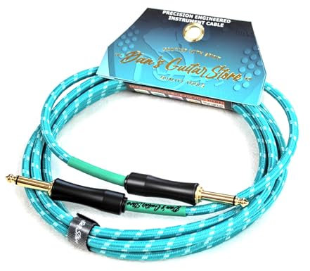 Dan's Guitar Store Instrument Cable (3m / 10ft Inline/Inline) 1/4 Jack 21AWG OFC 18k gold-plated self-silencing connector Precision Instrument Cable
